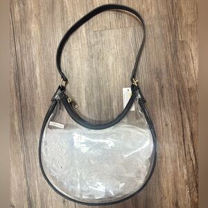 Clear & Black Women’s Shoulder Bag | Transparent Stadium Purse
